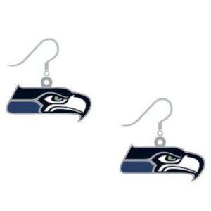 Seattle Seahawks J Hook Logo Earrings